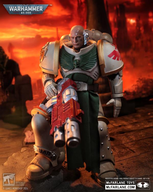 Dark Angels Sternguard Veteran Warhammer 40K 7-Inch Figure — Articulation Pose Seated with Combi-Melta
