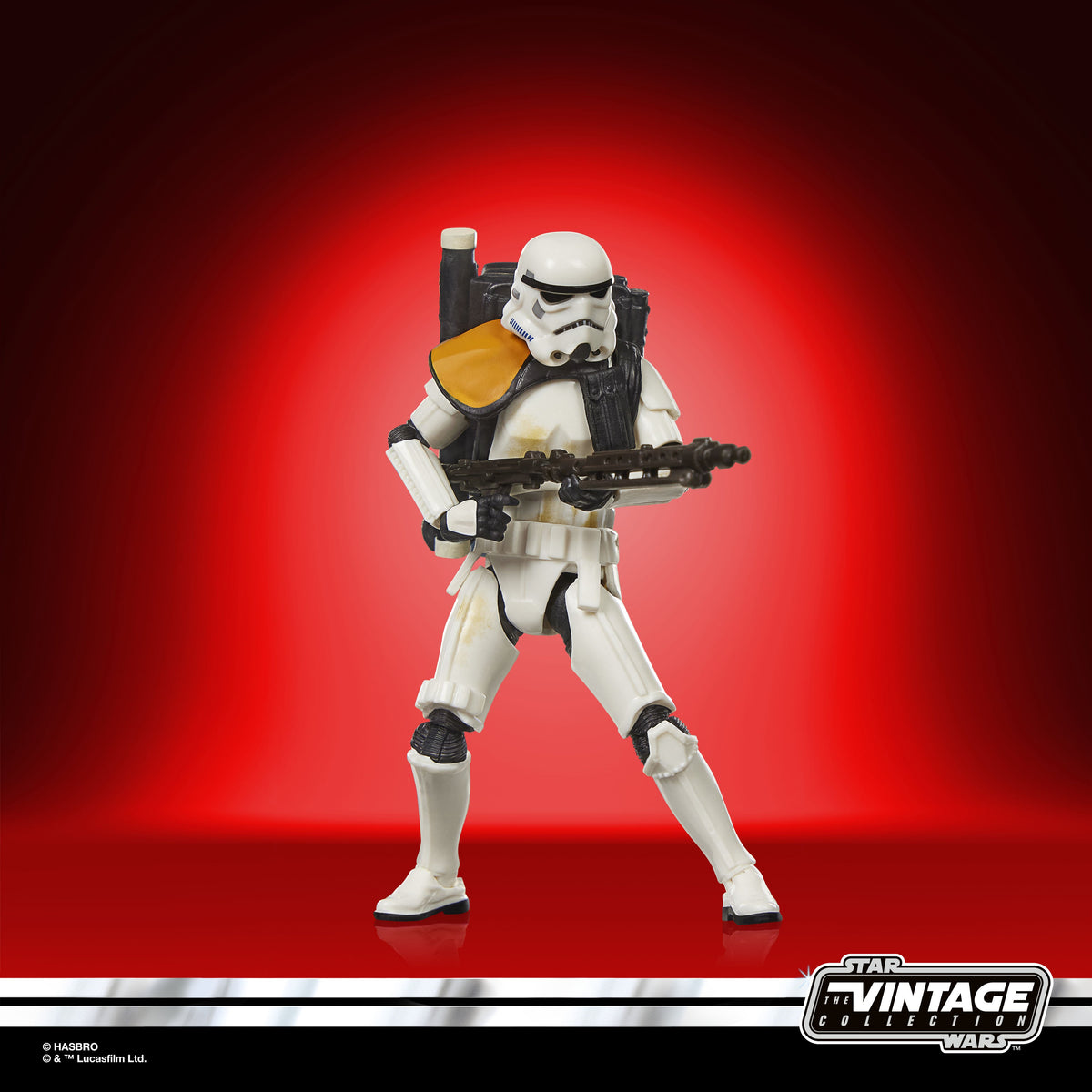 Sandtrooper Squad Leader Vintage Collection 3.75-Inch Figure — Front View Holding Heavy Blaster