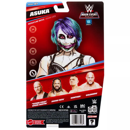 Asuka WWE Main Event Series 167 6-Inch Figure — Card Back Showing Series 167 Wave Lineup
