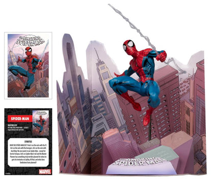 Spider-Man Amazing Spider-Man #1 McFarlane 1/10 Scale Figure — Art Card and Backdrop Contents Display