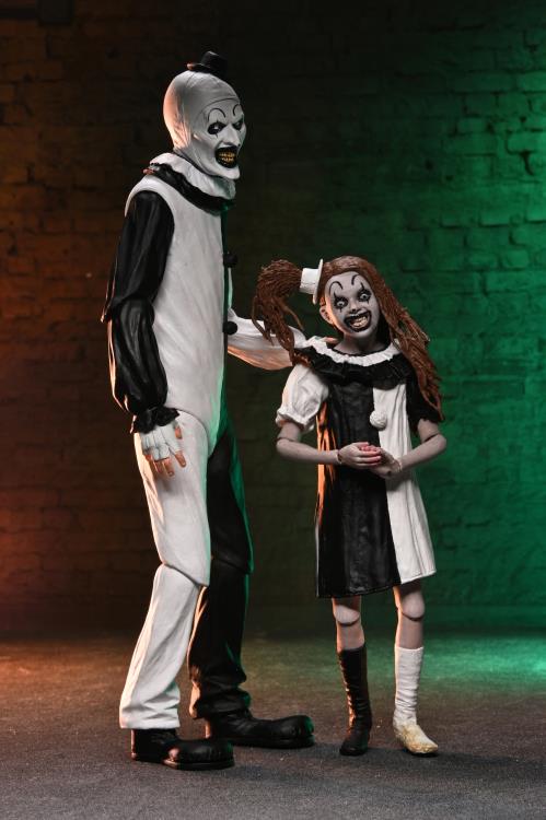 Art the Clown & Little Pale Girl Terrifier 2 NECA Ultimate 7-Inch — Art Reaching Toward Little Pale Girl Pose