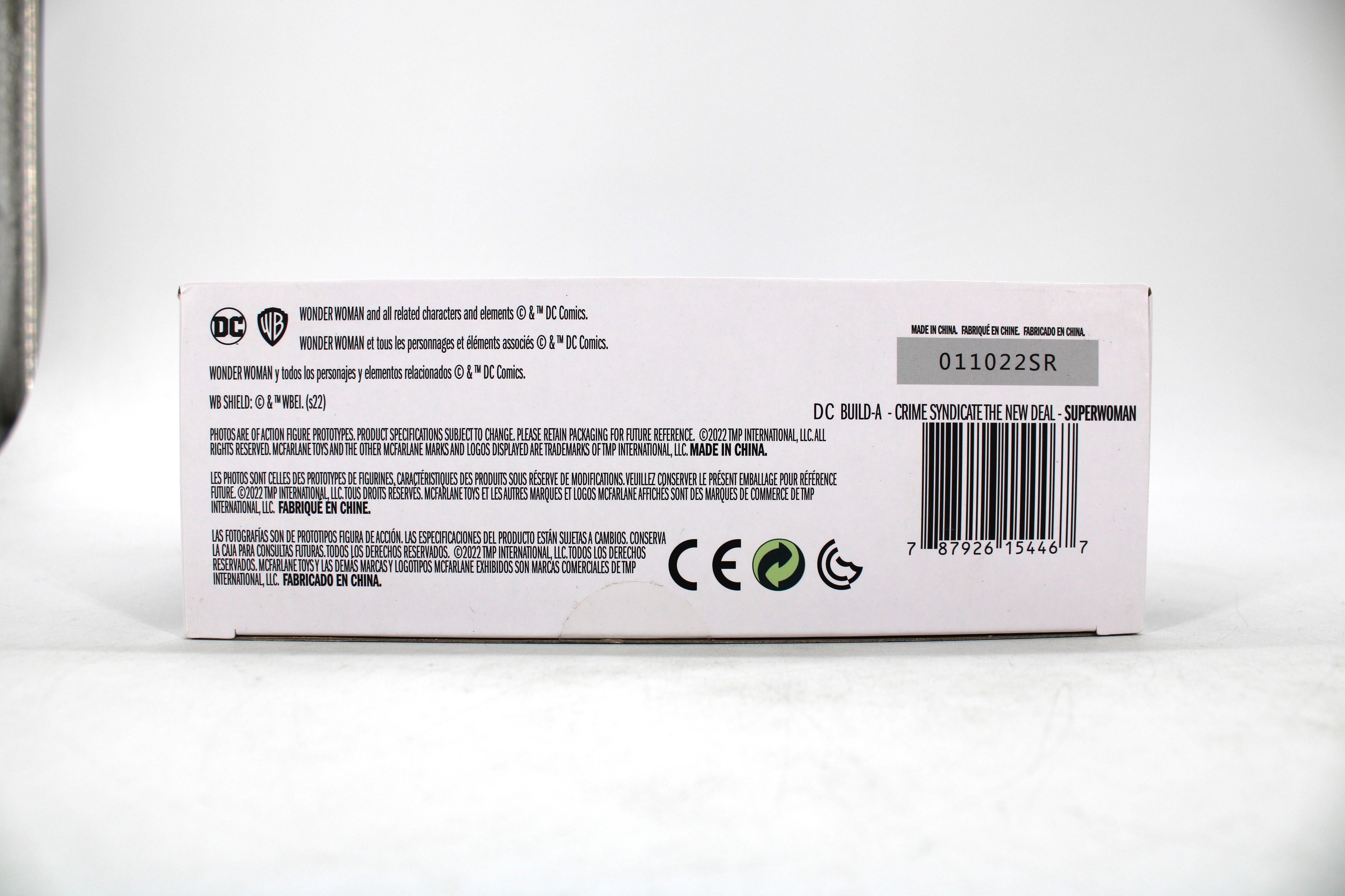 Superwoman Crime Syndicate DC Multiverse Starro Wave 7-Inch — Package Detail with Barcode and Legal Text
