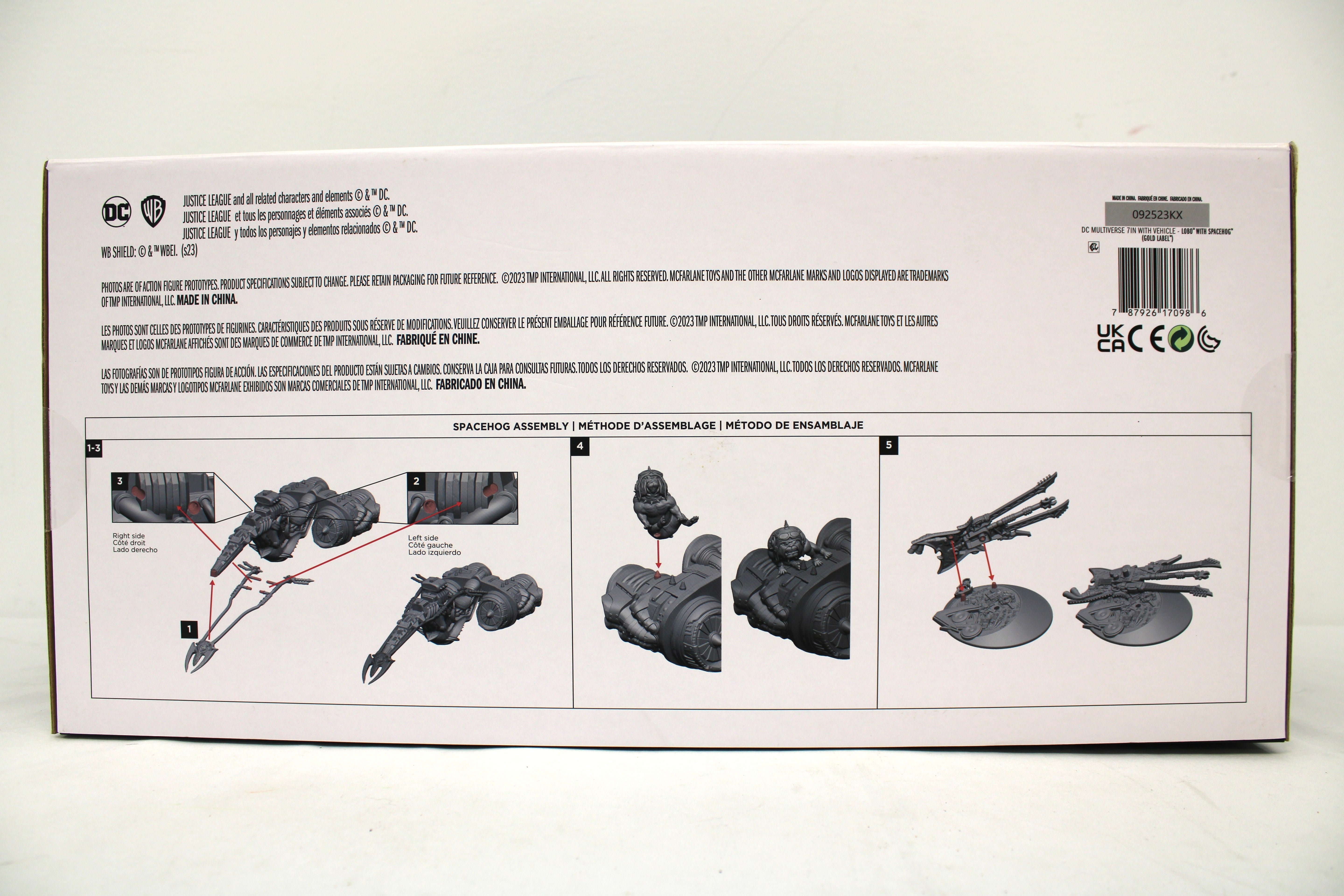 Lobo & Spacehog DC Multiverse Gold Label 7-Inch Figure & Vehicle Set — Back View with Spacehog Assembly Instructions