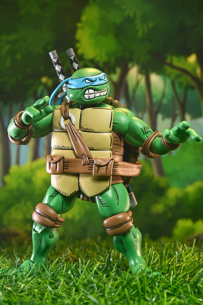 Leonardo TMNT x Usagi Yojimbo NECA 7-Inch Figure — Aggressive Stance with Katanas Sheathed