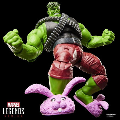 Professor Hulk Marvel Legends 6-Inch Deluxe Figure — Articulation Pose in Dynamic Smash Stance with Bunny Slipper