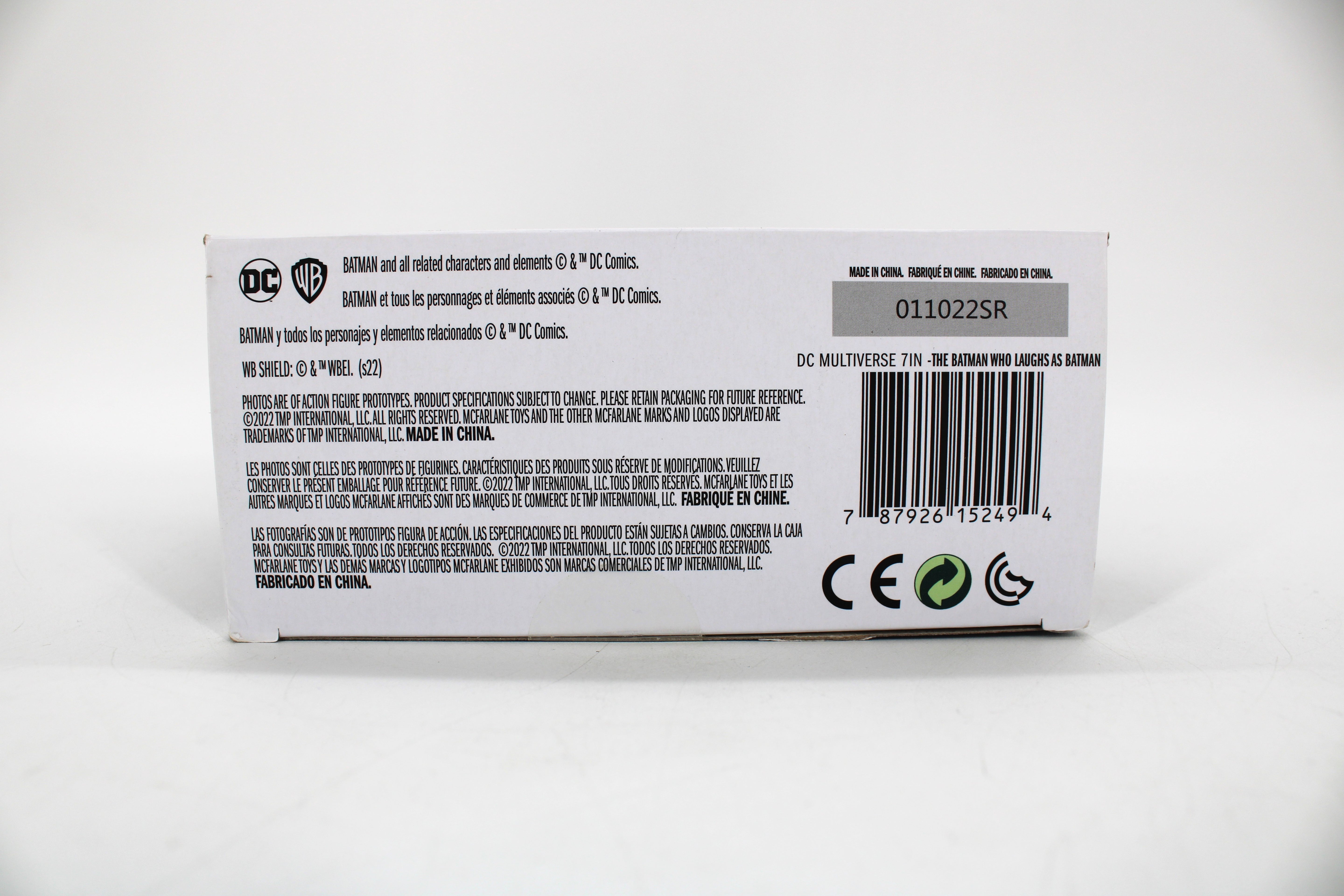 Batman of Earth -22 Infected DC Multiverse 7-Inch — Package Detail with Barcode and Copyright Text