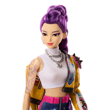 Rumi HUNTR/X KPop Demon Hunters 12-Inch Doll — Figure Detail Face and Necklace Close-Up