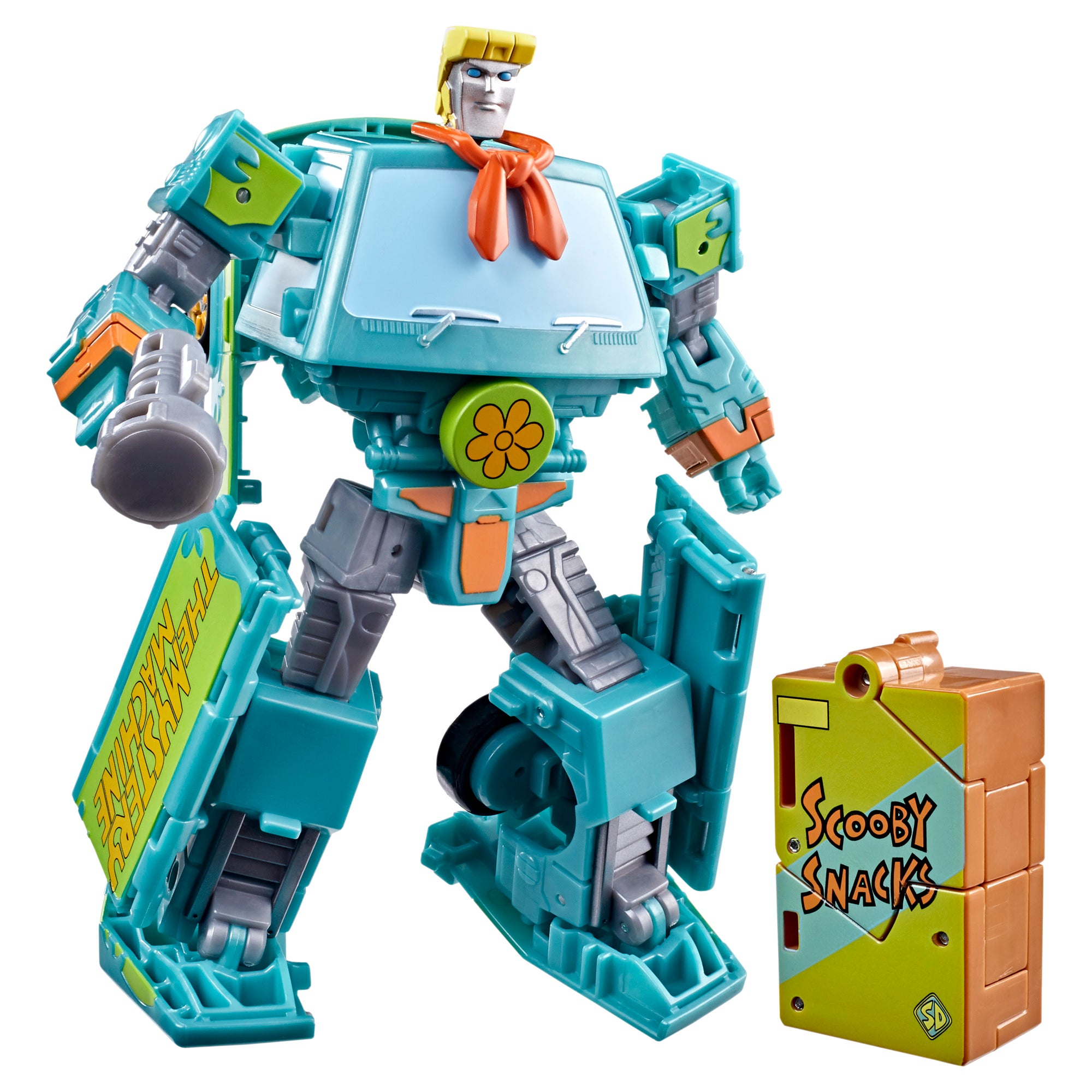 Mysterious Prime Transformers Collaborative 6-Inch Figure — Front View with Fred Head Sculpt and Automutt Scooby Snacks Box Mode