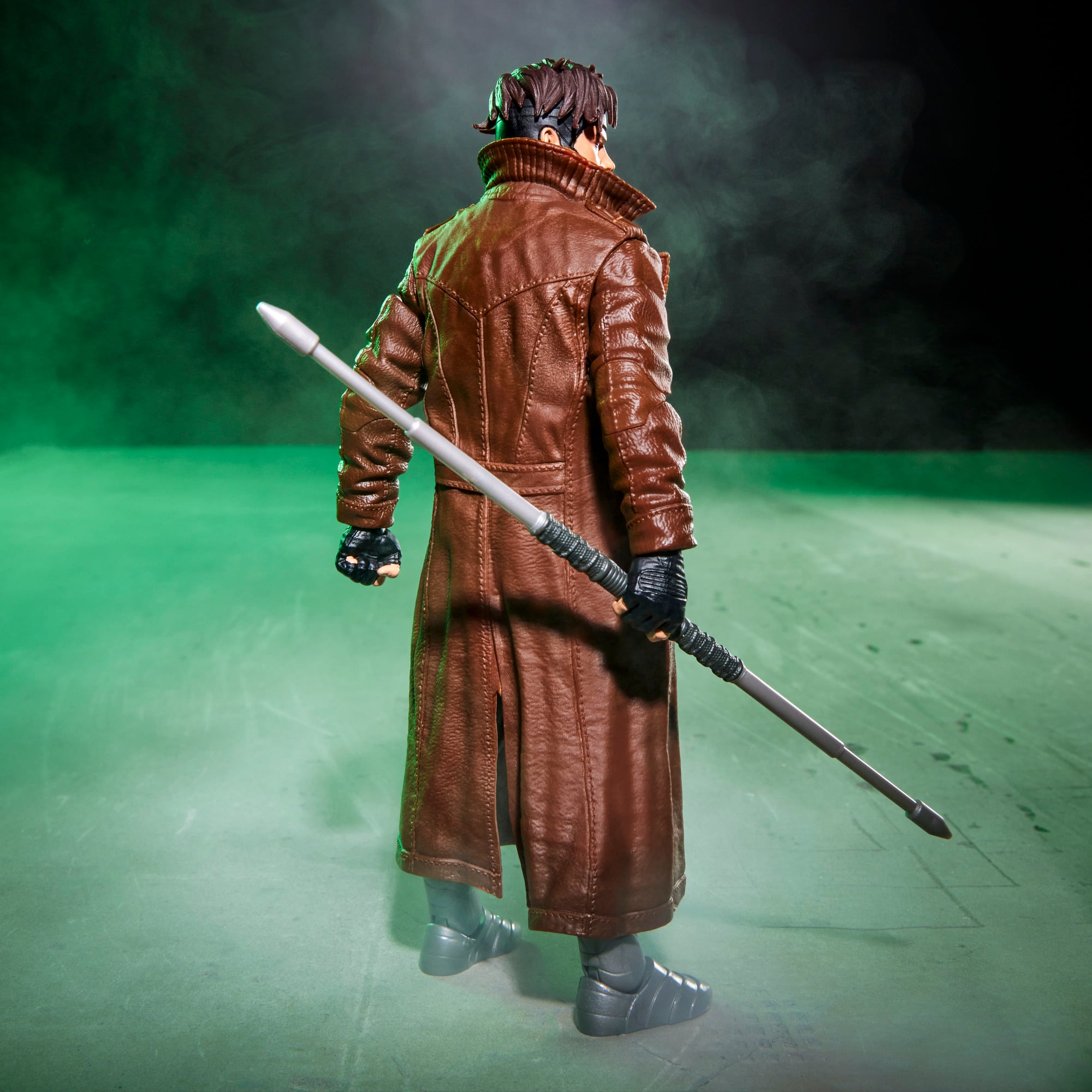 Gambit Marvel Legends 6-Inch Figure — Back View Showing Trench Coat Detail with Bo Staff