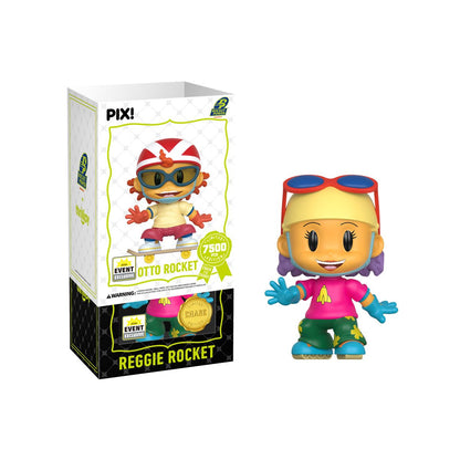 Reggie Rocket Pix! Vinyl Chase Figure — White Box Package with Figure Out of Box Side View