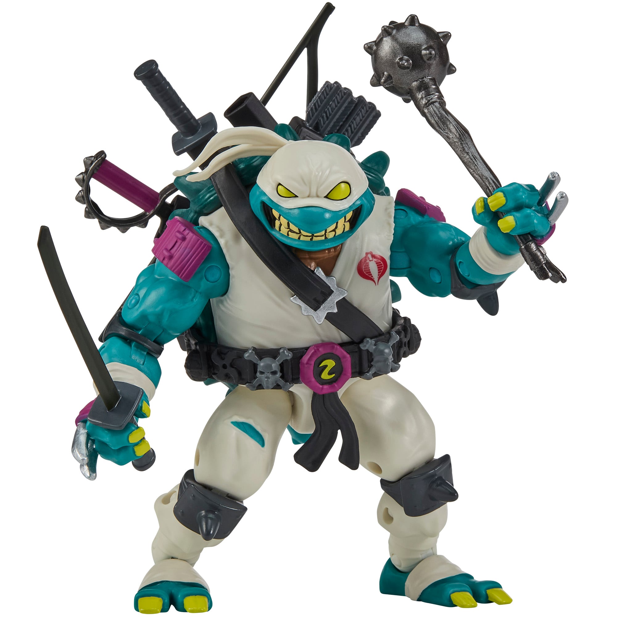 Slash Storm Shadow TMNT x GI Joe 4.5-Inch Figure — Back View with Full Accessories Loaded