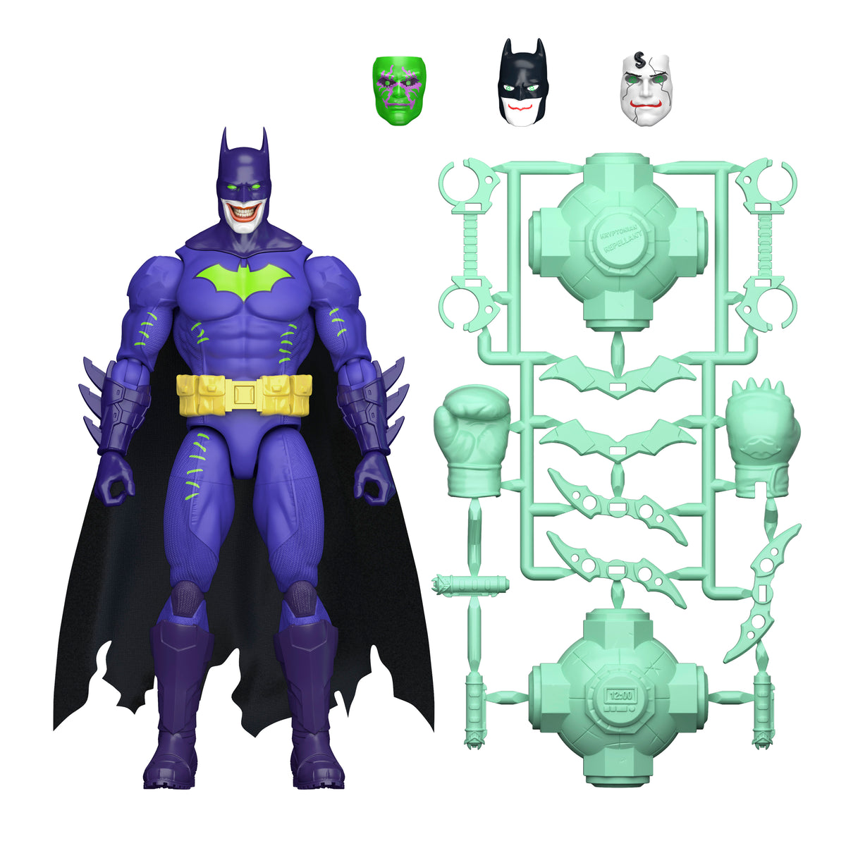Jokerized Batman DC Premier 6-Inch Figure — Accessories Included with Three Joker Face Overlays and Full Accessory Runner