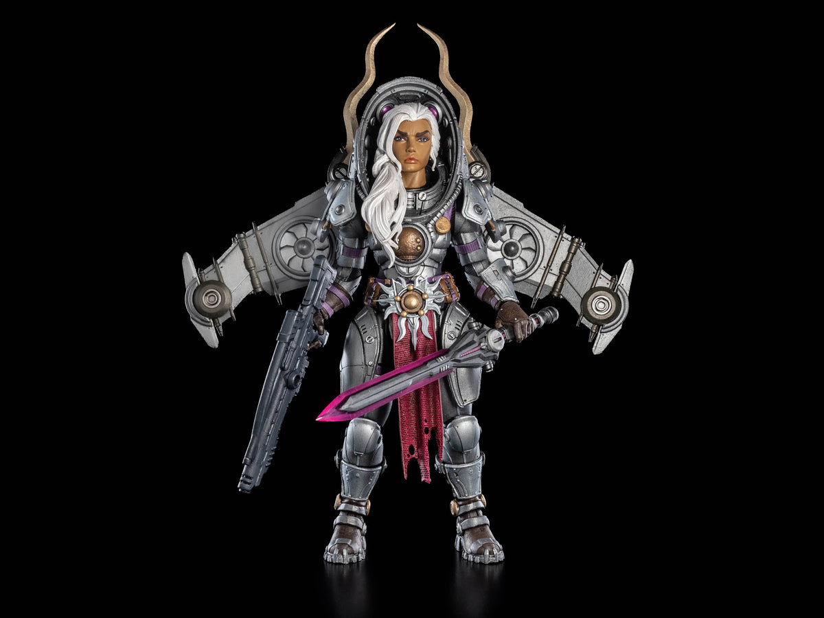 Arch General Honora Cosmic Legions 6-Inch Figure — Front View with Horned Helmet and Rifle
