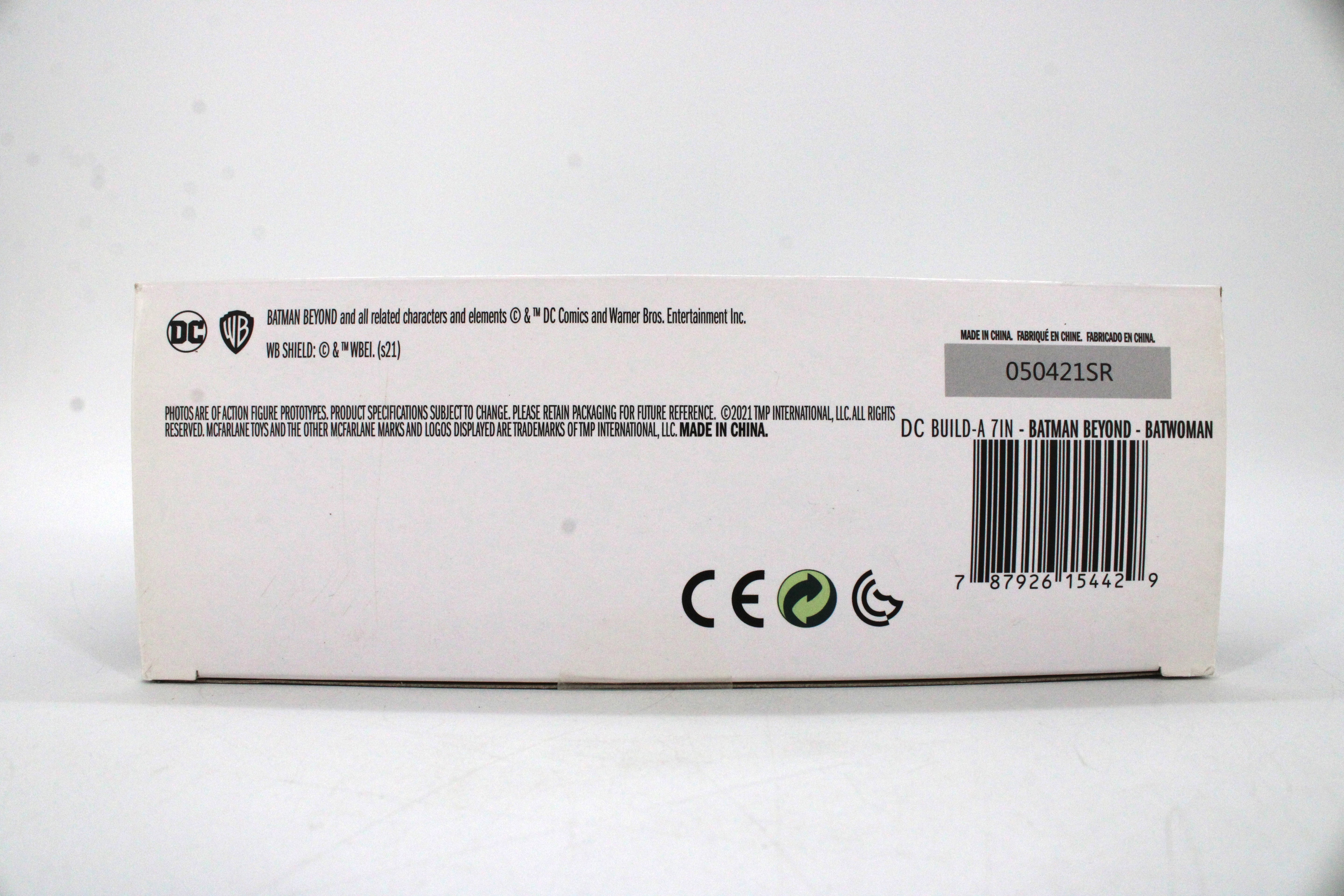 Batwoman Batman Beyond DC Multiverse 7-Inch Action Figure — Package Detail with Barcode and Legal Text