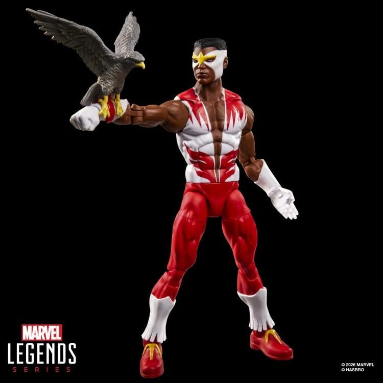 Falcon Secret Wars Marvel Legends 6-Inch Figure — Figure Detail with Redwing Perched on Wrist