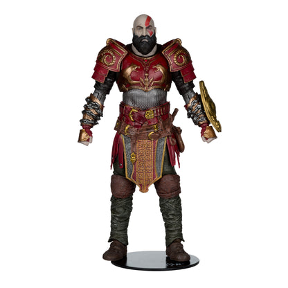 Kratos Ares Armor God of War Ragnarok McFarlane Elite Edition 7-Inch Figure — Front View on Figure Base