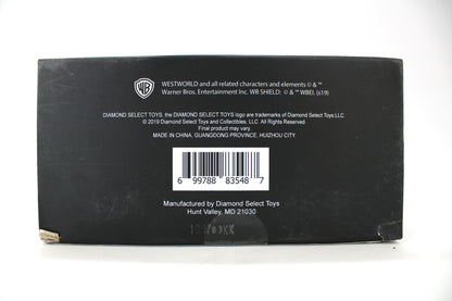 Outlaw Dolores Westworld Diamond Select Toys 2019 Figure — Box Bottom with UPC and Copyright