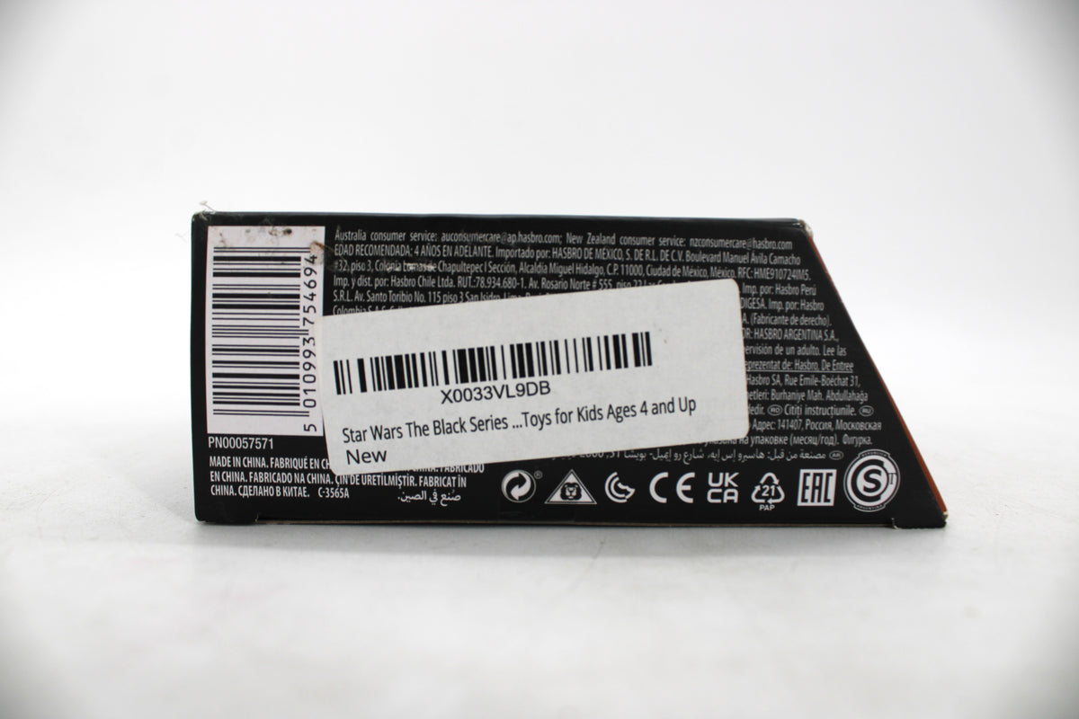 Incinerator Trooper Star Wars The Black Series – The Mandalorian 6-Inch Action Figure — Package Detail with Barcode and Regulatory Info