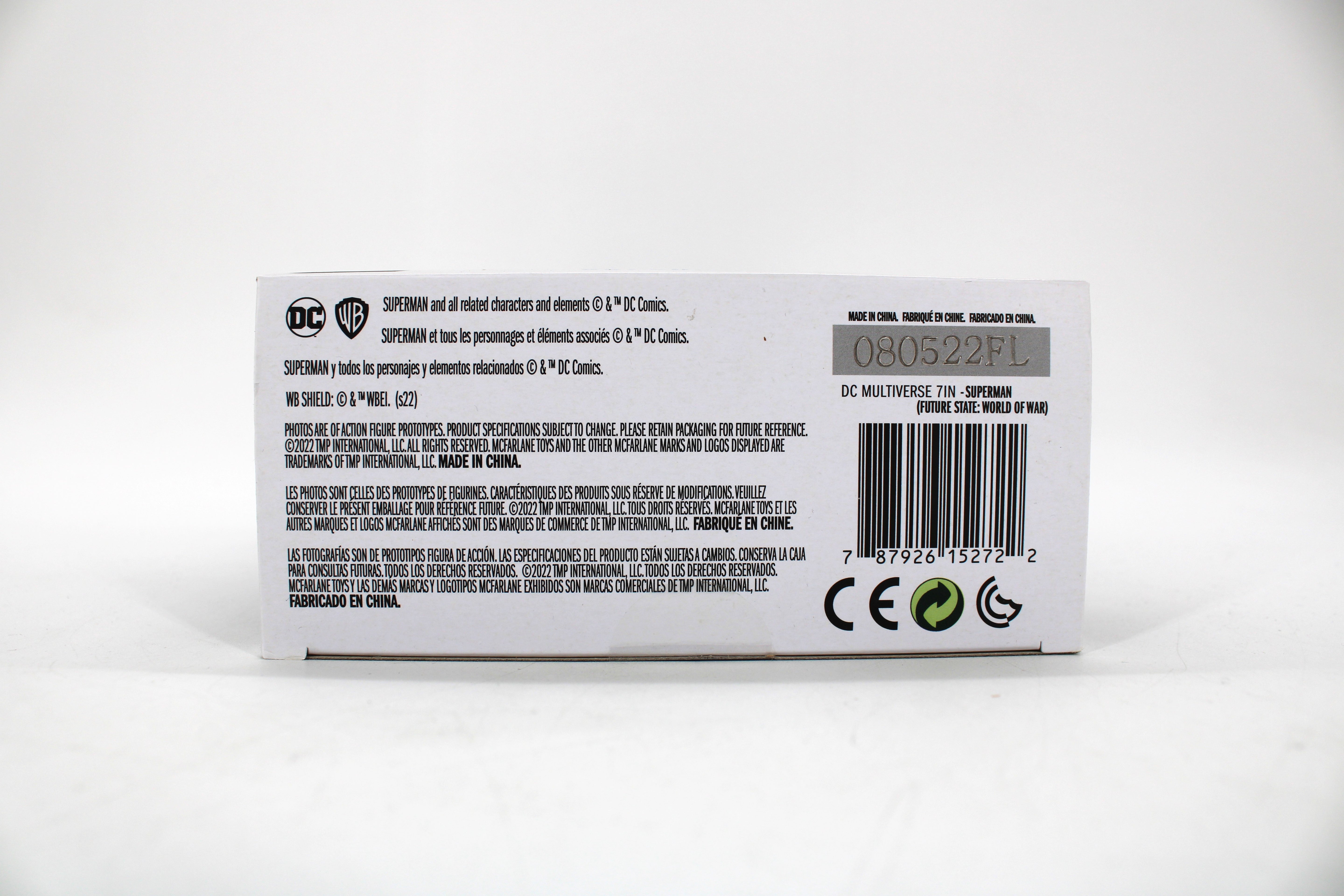 Superman DC Future State DC Multiverse 7-Inch Figure — Box Bottom Barcode Detail