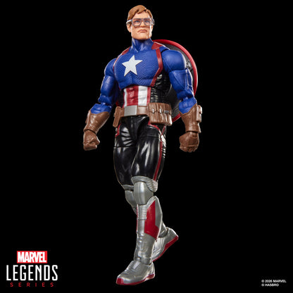 Captain America Avengers Twilight Marvel Legends 6-Inch Figure — Alternate Unmasked Head with Glasses Side View