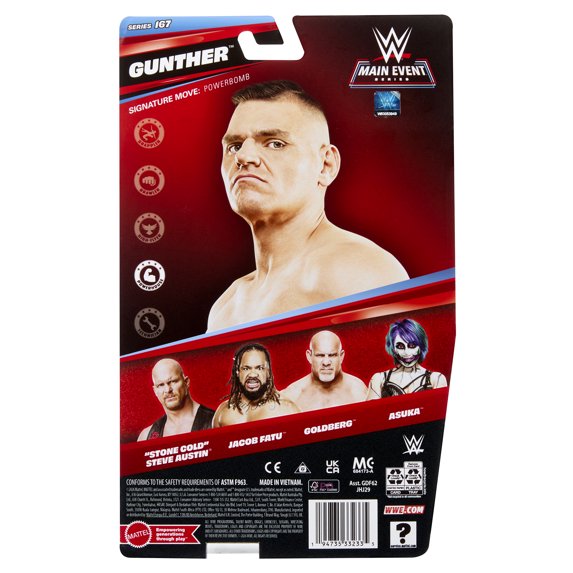 Gunther WWE Main Event Series 167 6-Inch Figure — Card Back with Series 167 Wave Detail