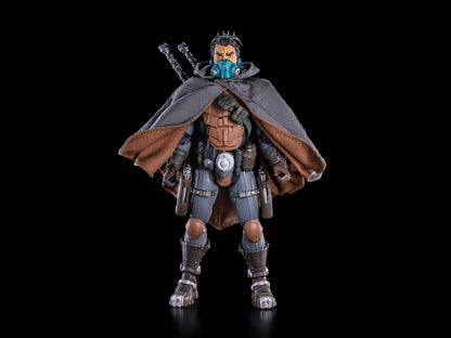 Kyojii Rune Cosmic Legions 6-Inch Figure — Front View with Gas Mask Head and Dual Pistols in Back Sheath