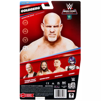 Goldberg WWE Main Event Series 167 6-Inch Figure — Package Back with Series 167 Wave Lineup