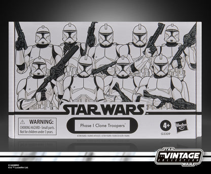 Phase I Clone Troopers Vintage Collection 3.75-Inch 4-Pack — Box Art Front Close-Up Star Wars Hasbro