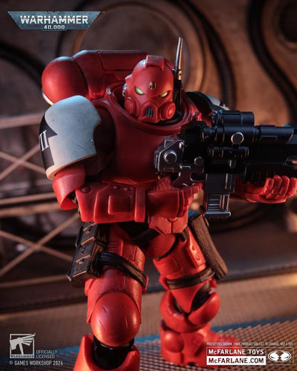 Blood Ravens Infiltrator Warhammer 40K Dawn of War IV 7-Inch Figure — Side View with Bolt Carbine Raised