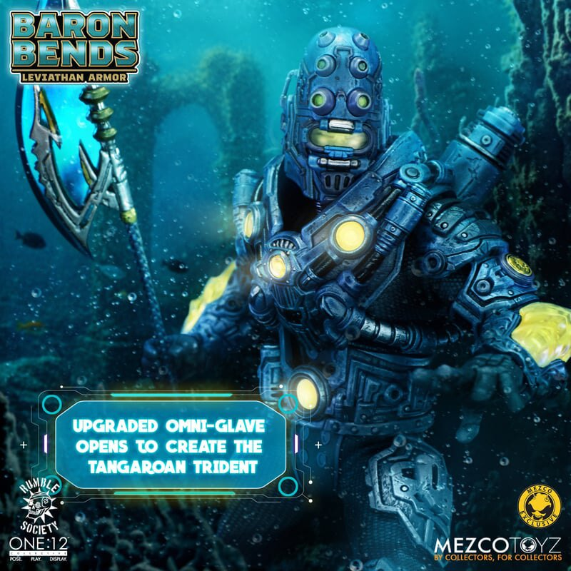 Baron Bends Leviathan Armor One:12 Collective Figure — Omni Glaive Opens to Tangaroan Trident Accessory Detail