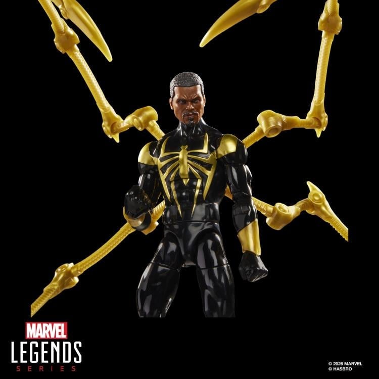 Iron Spider Aaron Davis Marvel Legends 6-Inch Figure — Front View Alternate Unmasked Head with Spider Arms