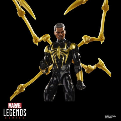 Iron Spider Aaron Davis Marvel Legends 6-Inch Figure — Front View Alternate Unmasked Head with Spider Arms