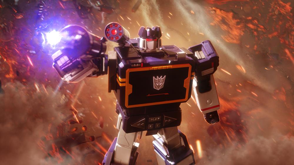 Soundwave Transformers Flagship Series Robot — Back View Raising Shoulder Cannon