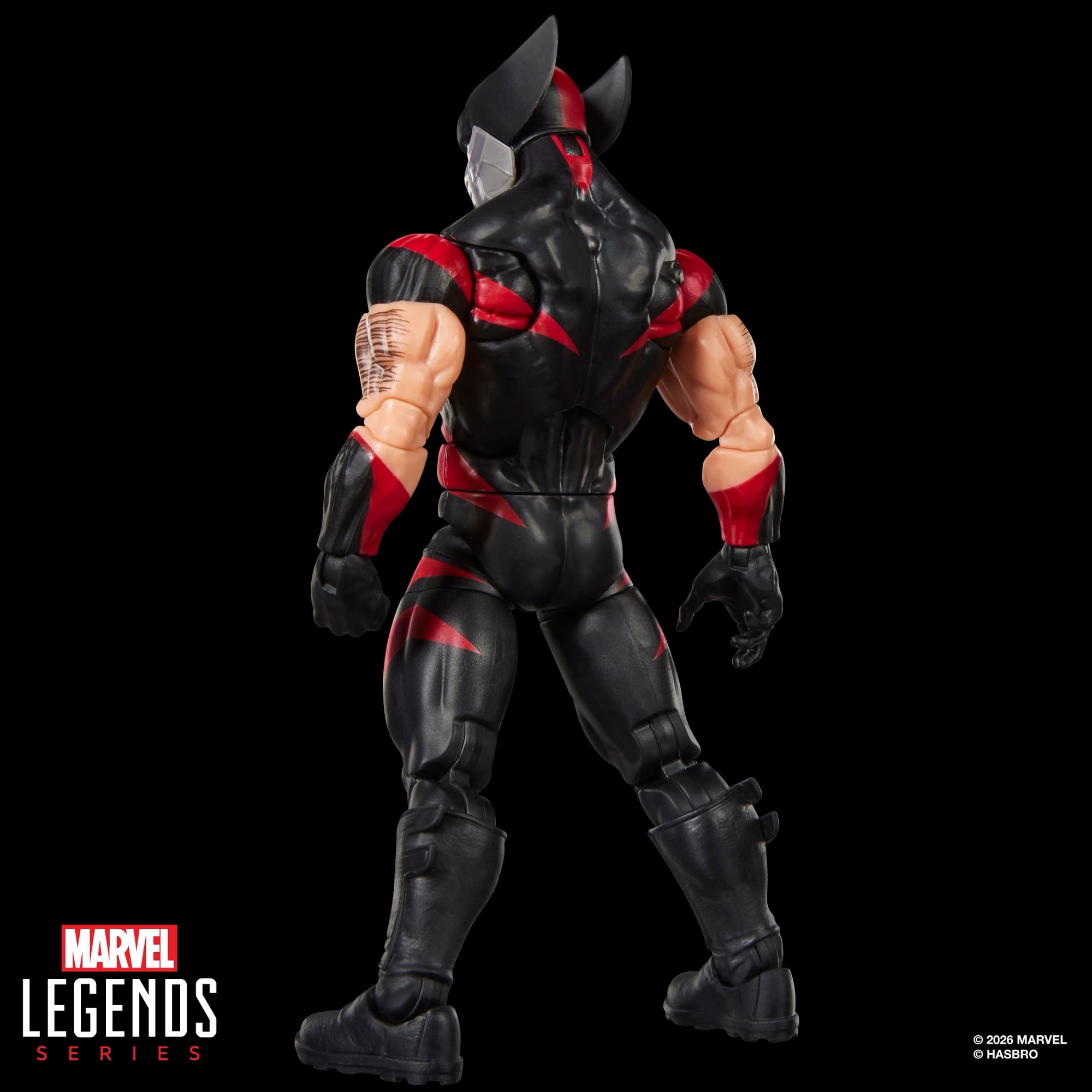 Ultimate Wolverine Marvel Legends 6-Inch Figure — Back View Showing Red and Black Costume Detail