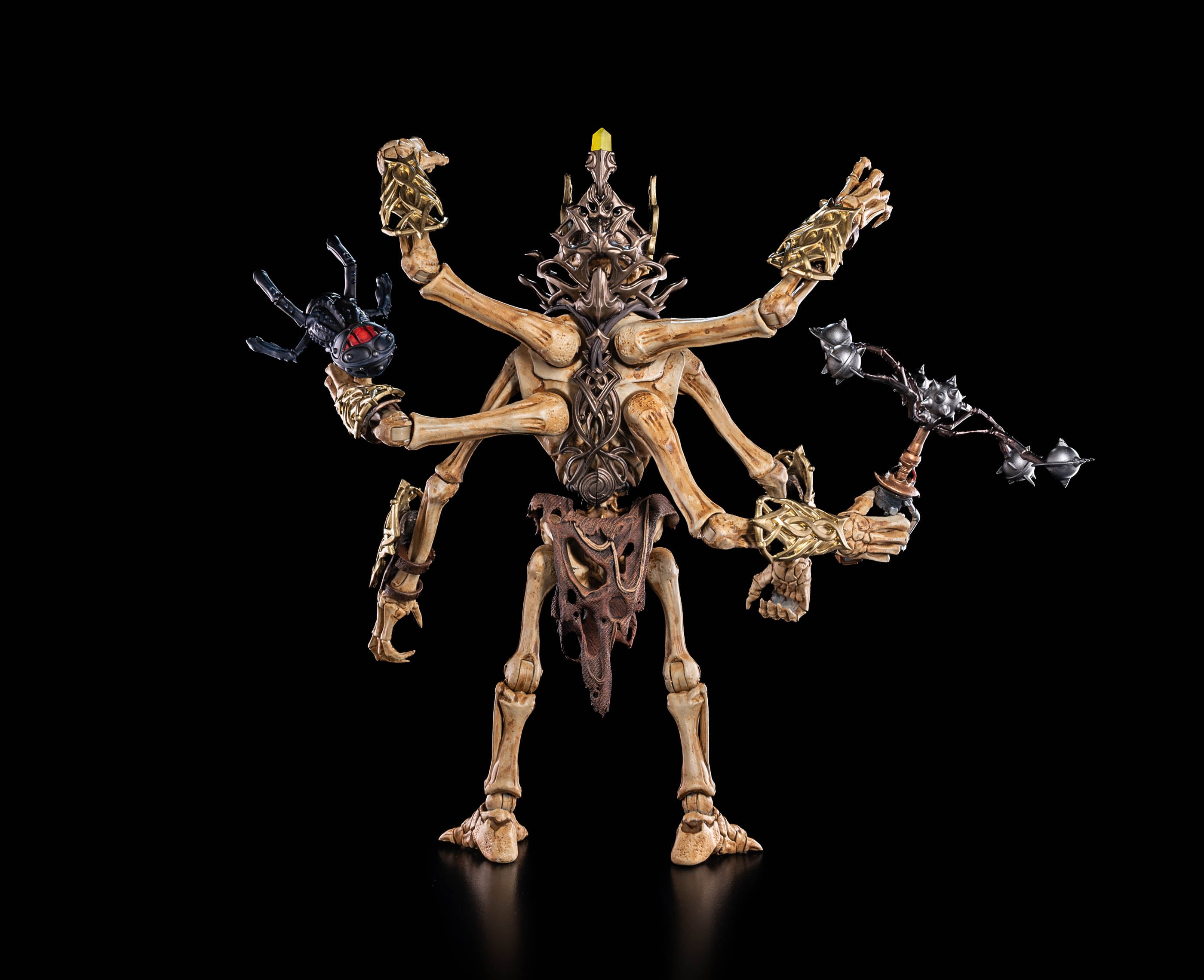 Aracula Skeleton Warriors Infinite Legions 6-Inch Figure — Back View Showing Full Arm Spread and Accessories