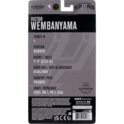 Victor Wembanyama McFarlane SportsPicks 6-Inch Figure — Card Back with Player Stats Detail