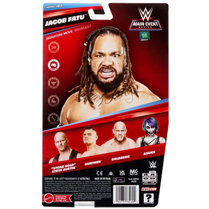 Jacob Fatu WWE Main Event Series 167 6-Inch Figure — Card Back with Series Info