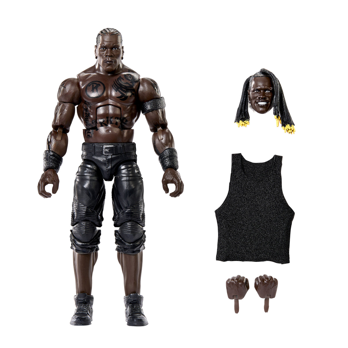Ron Killings WWE Elite Series 128 6-Inch Figure — Accessories Included: Alternate Head, Soft Goods Shirt, Swappable Fists