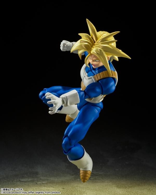 Super Saiyan Trunks S.H.Figuarts 5.5-Inch Figure — Side View Dynamic Kick