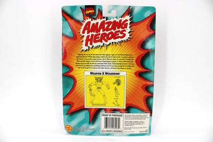 Weapon X Wolverine Amazing Heroes 1997 Toy Biz — Card Back with Accessory Diagram