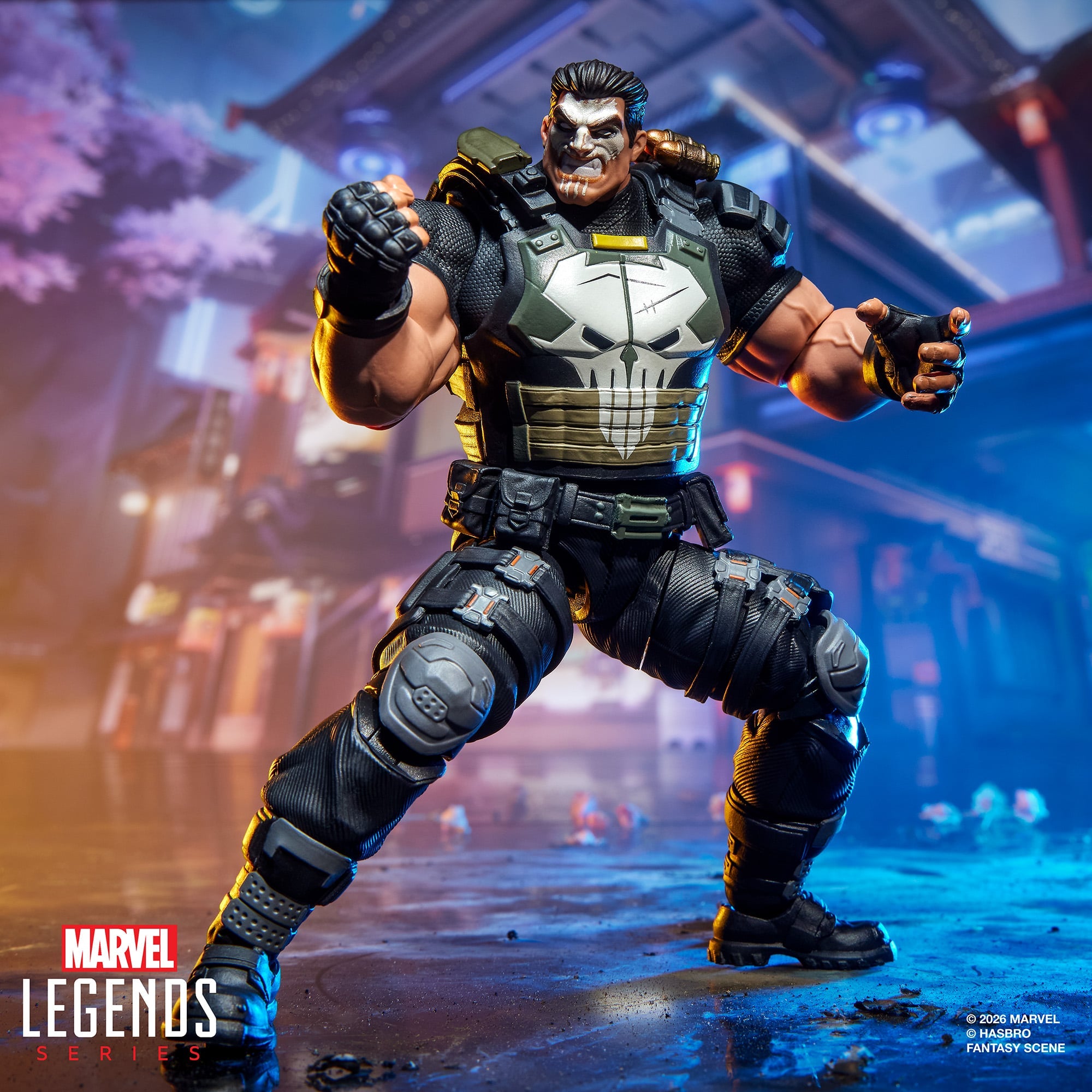 Punisher Marvel Legends 6-Inch Figure — Wide Stance Combat Pose with Alternate Fists