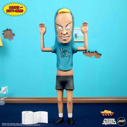 Beavis Mondo Squads 9-Inch Figure — Cornholio Mode Solo Front View with Toilet Paper and Cheese Fries