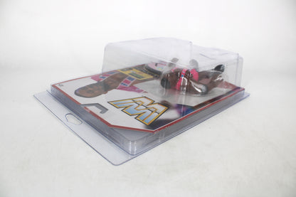 Big E WWE Retro Series Action Figure — Angled Front View Showing WWE Logo Card Art and Clamshell Packaging
