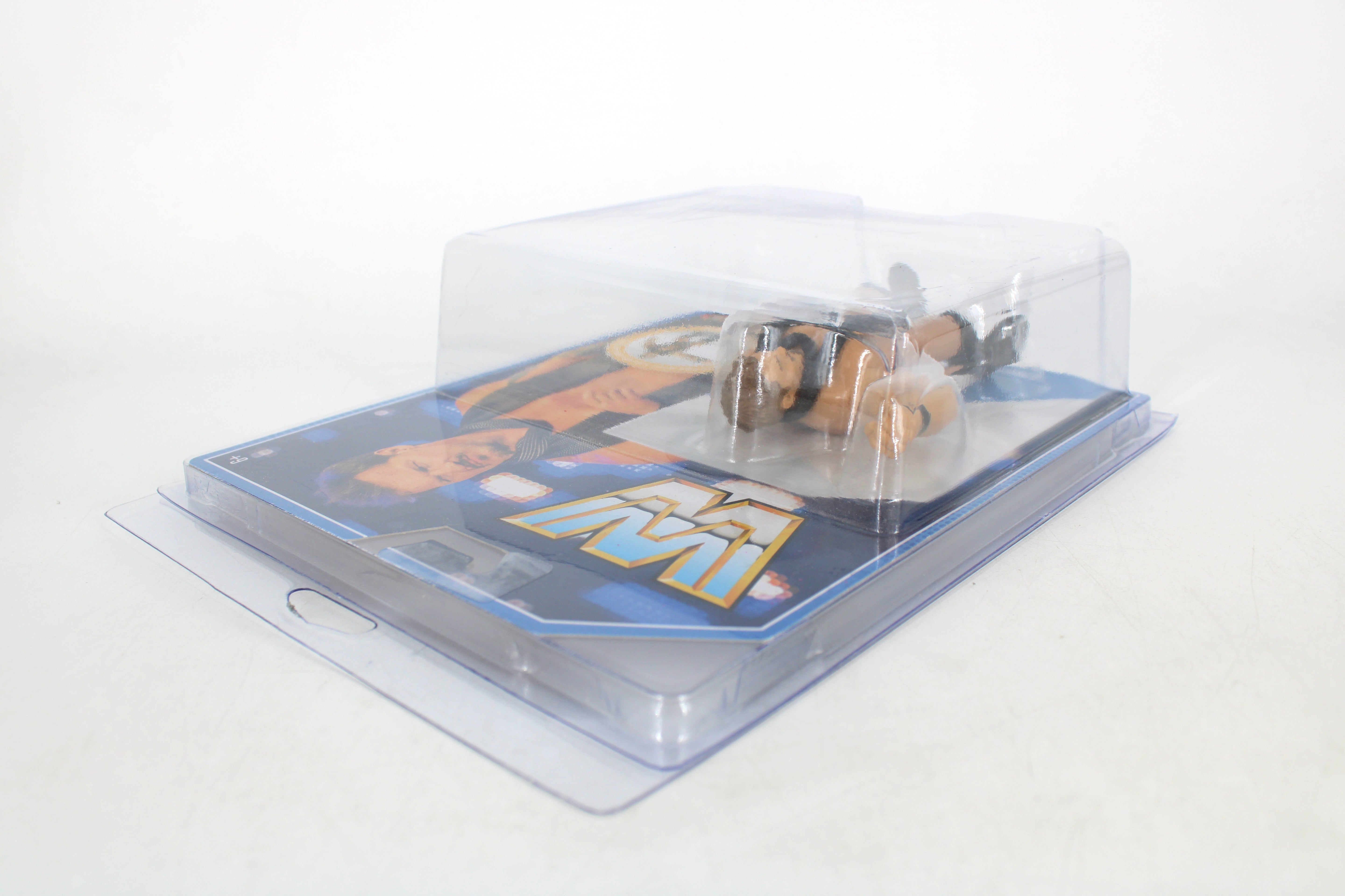 Chris Jericho WWE Retro Figures Action Figure — Angled View Showing Package Back Art and Figure Inside Bubble