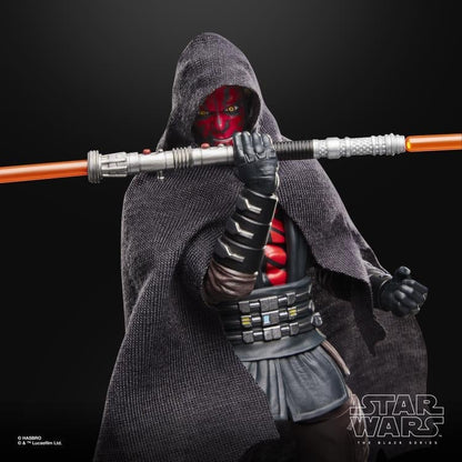 Maul Shadow Lord Black Series 6-Inch Figure — Figure Detail Hooded Combat Pose with Lightsaber