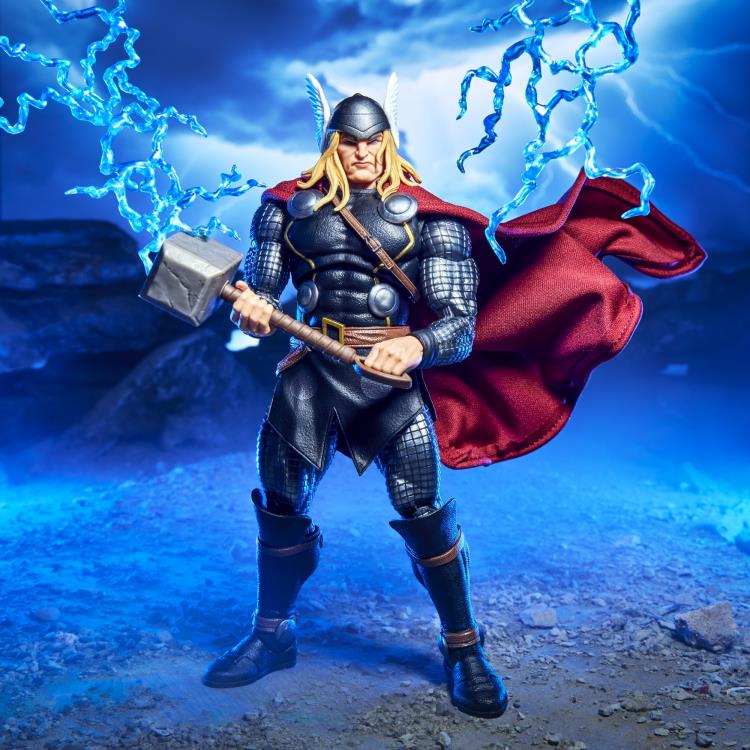 Thor Marvel Legends Maximum Series 6-Inch Figure — Helmeted Head Wielding Mjolnir with Lightning Effects