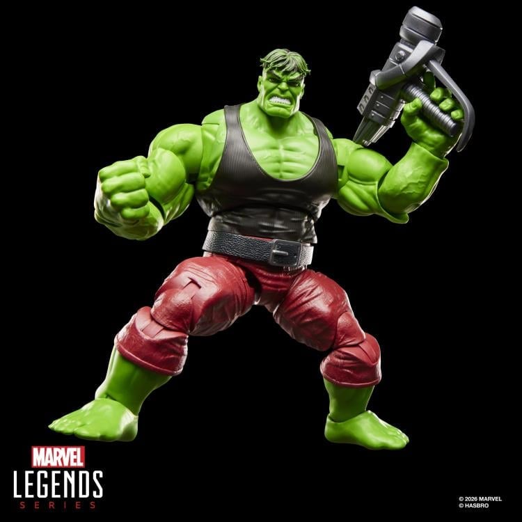 Professor Hulk Marvel Legends 6-Inch Deluxe Figure — Side View Holding Blaster in Wide Combat Stance