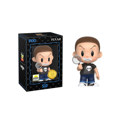Sid Toy Story Pix! Vinyl Figure 2026 Convention Exclusive Super Chase — Box Front with Figure Out of Box