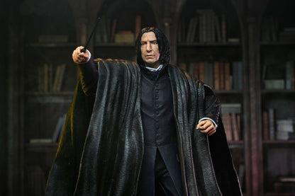 Professor Snape Harry Potter Legacy Collection 7-Inch Figure — Front View Wand Extended Library Background