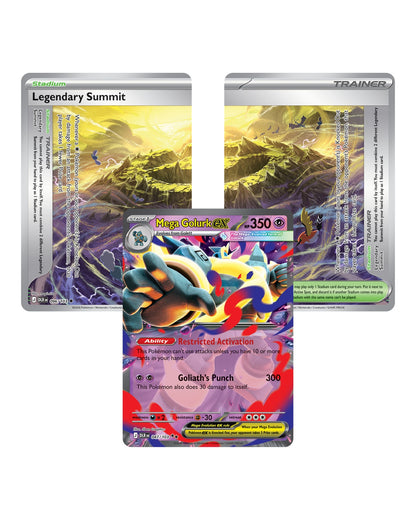 Delta Reign Pokemon TCG Mega Evolution — Mega Golurk ex Legendary Summit Trainer Card Display